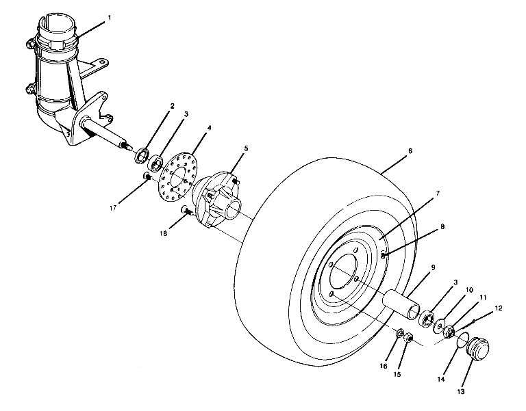 FRONT WHEEL ASSEMBLY   TRAIL BOSS (4919771977015A)