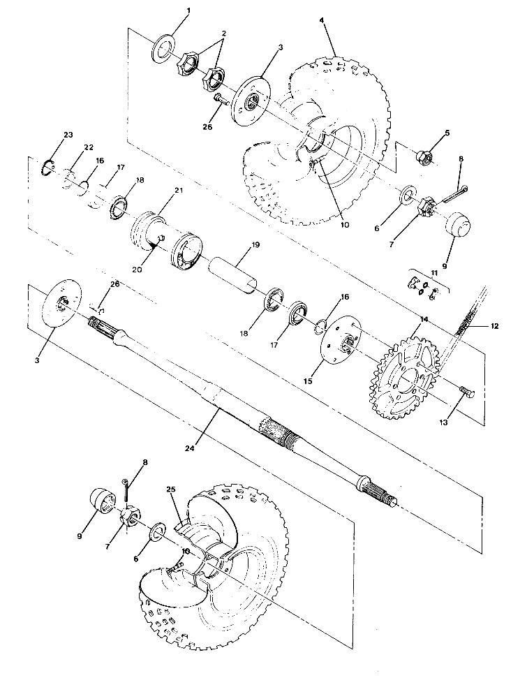 REAR WHEEL DRIVE ASSEMBLY Trail Boss - Update (4919771977017A)