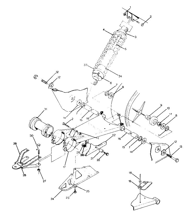 SWING ARM WELDMENT/REAR SHOCK ASM. Trail Boss - Update (4919771977021A)