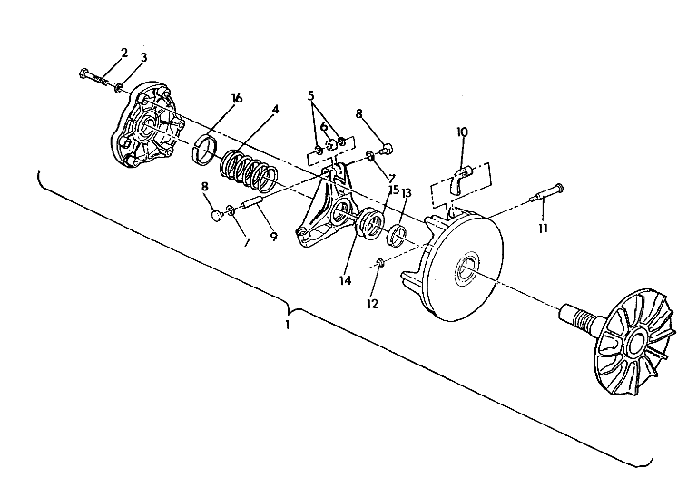 DRIVE CLUTCH ASSEMBLY  Trail Boss - Update (4919771977023A)