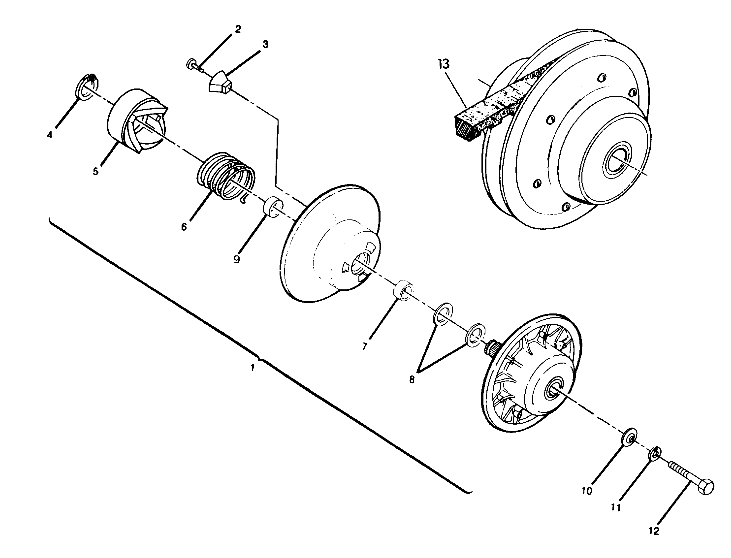 DRIVEN CLUTCH ASSEMBLY Trail Boss - Update (4919771977024A)