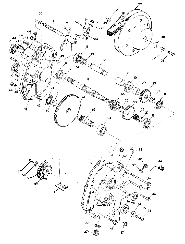 GEARCASE ASSEMBLY TRAIL BOSS (4919771977025A)