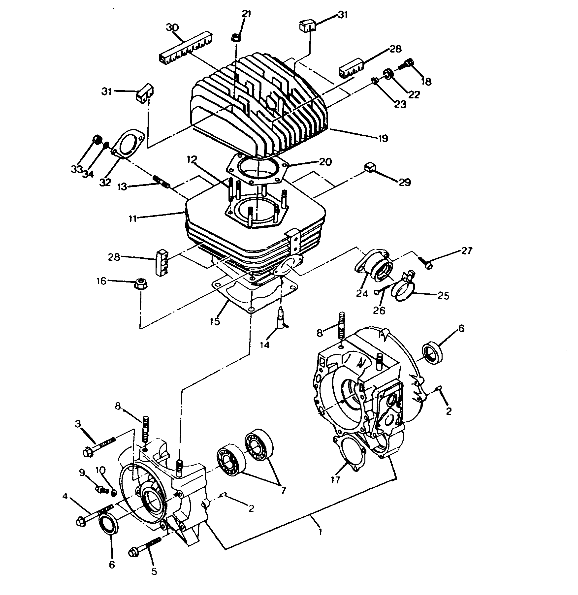 CRANKCASE and CYLINDER  Trail Boss - Update (4919771977033A)