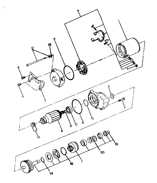 STARTING MOTOR ASSEMBLY  Trail Boss - Update (4919771977037A)