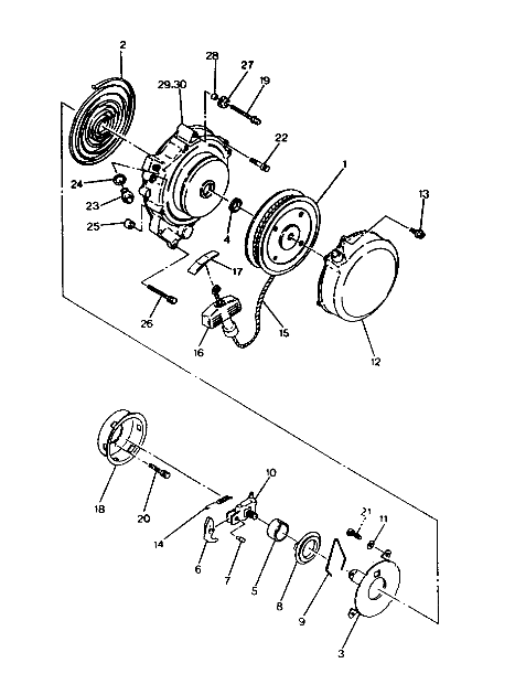 RECOIL STARTER ASSEMBLY   Trail Boss - Update (4919771977039A)