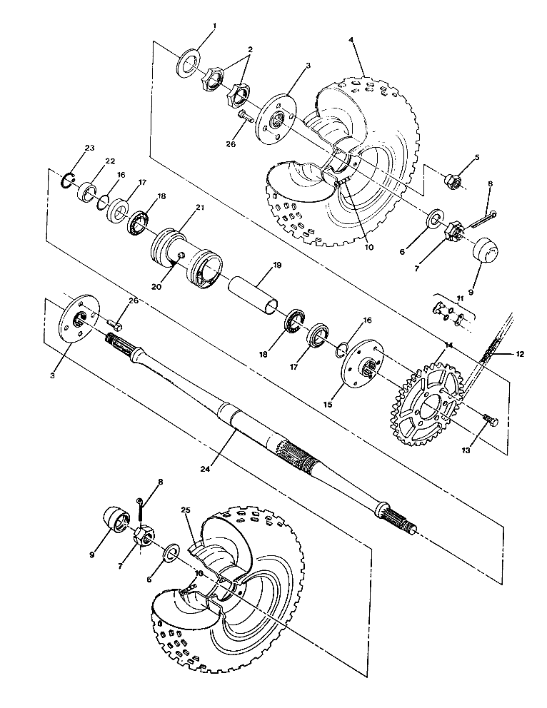 REAR WHEEL DRIVE ASSEMBLY 250 2X4 - Update (4919781978017A)