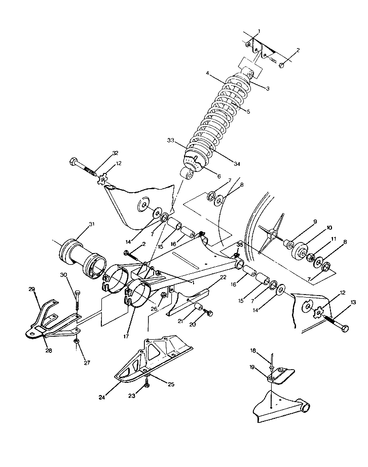 SWING ARM WELDMENT/REAR SHOCK ASM. 250 2X4 - Update (4919781978021A)