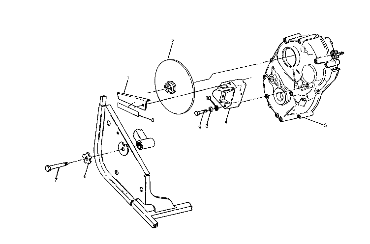 RH GEARCASE and BRAKE MOUNTING 250  2X4 - Update (4919781978029A)