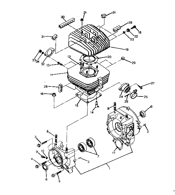 CRANKCASE and CYLINDER  250 2X4 - Update (4919781978033A)