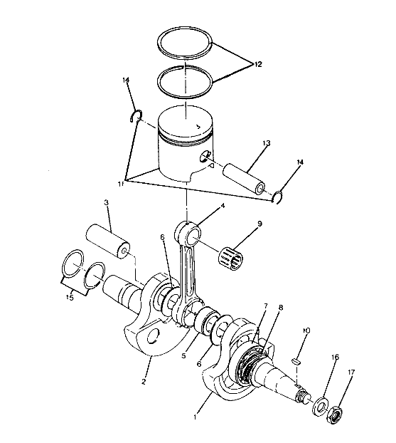 CRANKSHAFT and PISTON 250 2X4 - Update (4919781978034A)