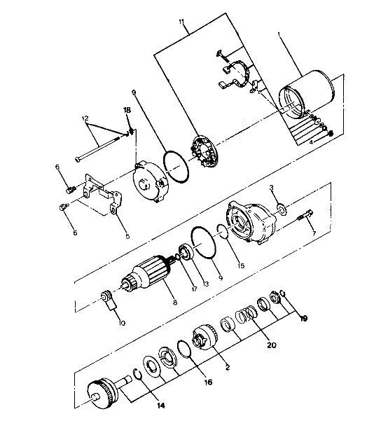 STARTING MOTOR ASSEMBLY  250 2X4 - Update (4919781978037A)