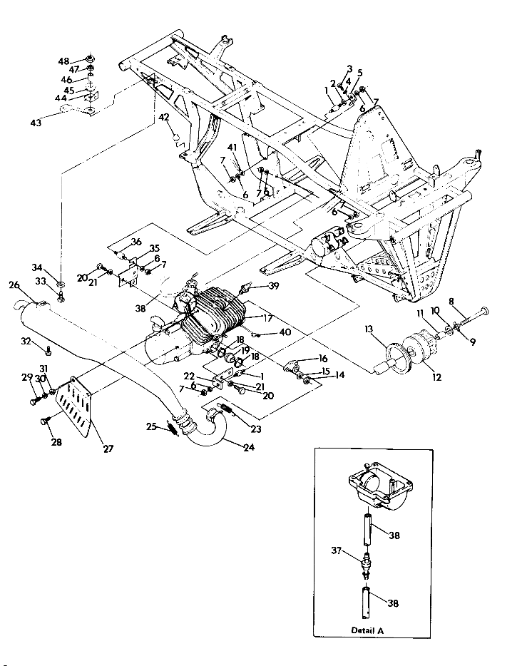 ENGINE & MUFFLER MTG. 250 4X4 - Update (4919791979005A)