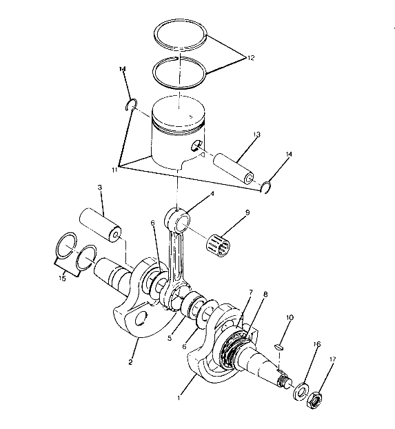 CRANKSHAFT and PISTON 250 4X4 - Update (4919791979042A)