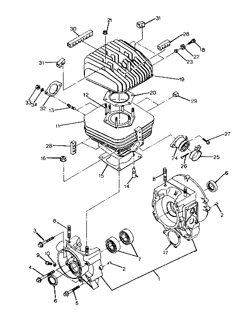 CRANKCASE and CYLINDER ASSEMBLY  BIG BOSS 4X6 (4919801980037A)