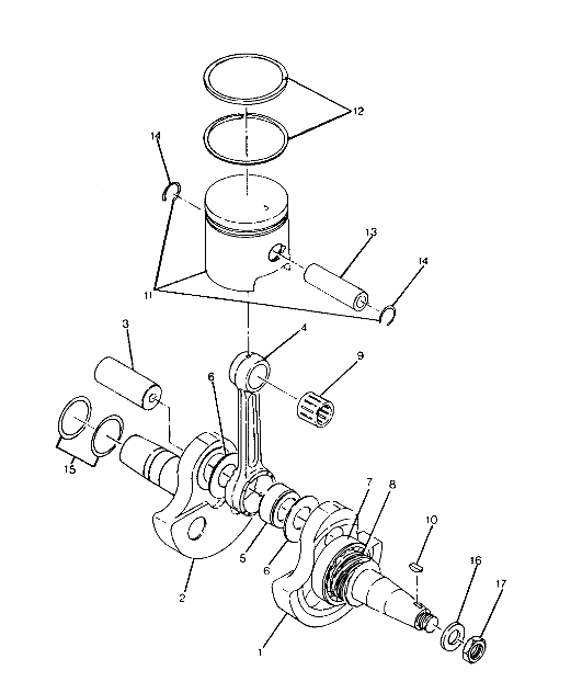 CRANKSHAFT and PISTON ASSEMBLY BIG BOSS 4X6 (4919801980038A)