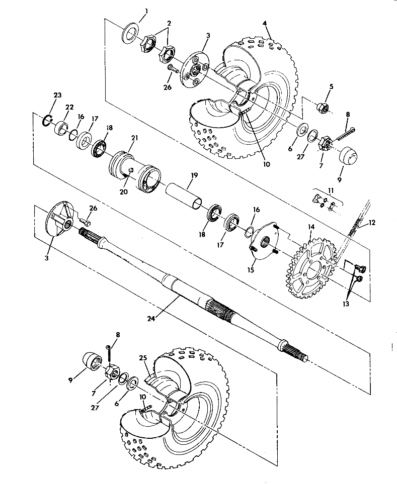 REAR WHEEL DRIVE ASSEMBLY 350 2X4 - Update (4919821982019A)