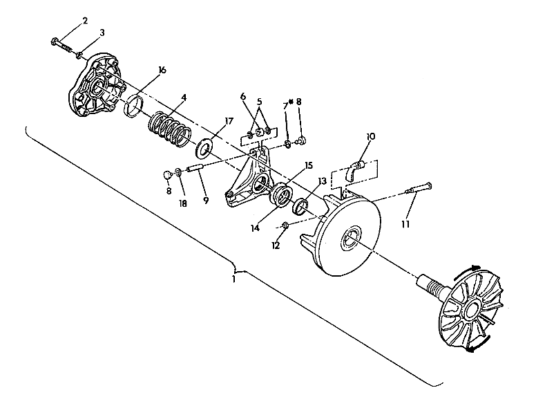 DRIVE CLUTCH ASSEMBLY  350 2X4 - Update (4919821982025A)