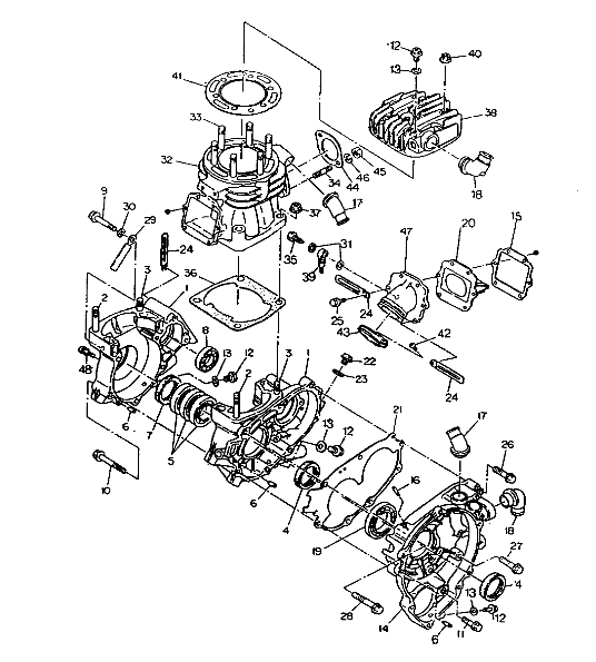 CRANKCASE and CYLINDER  350 4X4 - Update (4919831983041A)