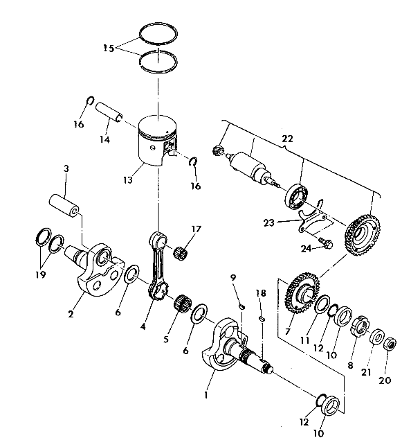 CRANKSHAFT and PISTON 350 4X4 - Update (4919831983042A)