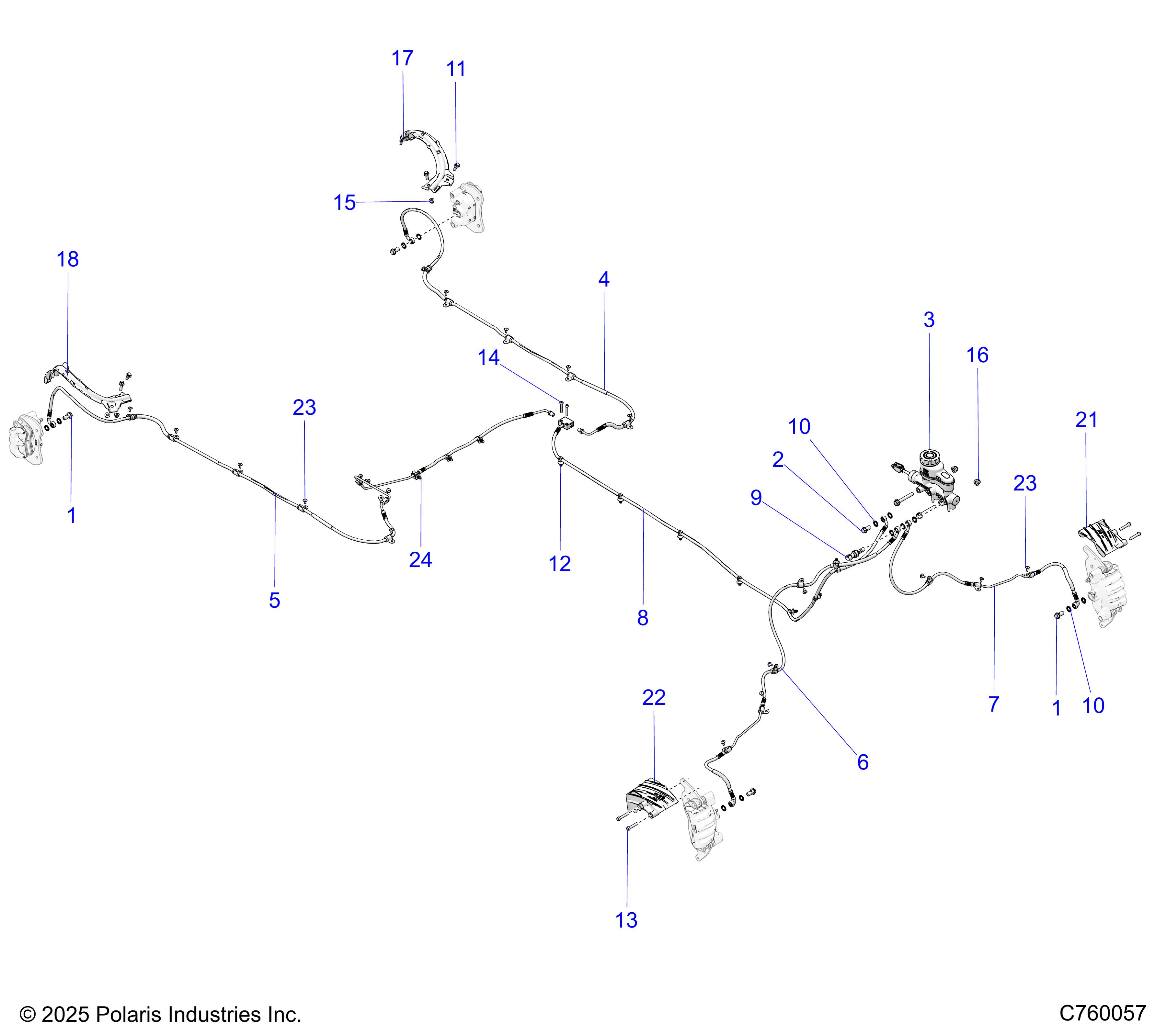 BRAKES, BRAKE LINES AND MASTER CYLINDER - Z25XPD92A/92B (C760057)