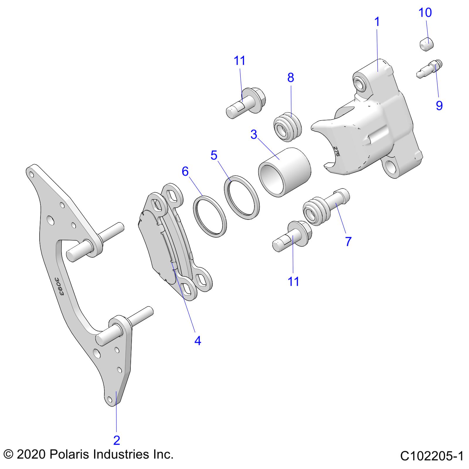 BRAKES, FRONT CALIPER - A22SLE95PJ (C102205-1)