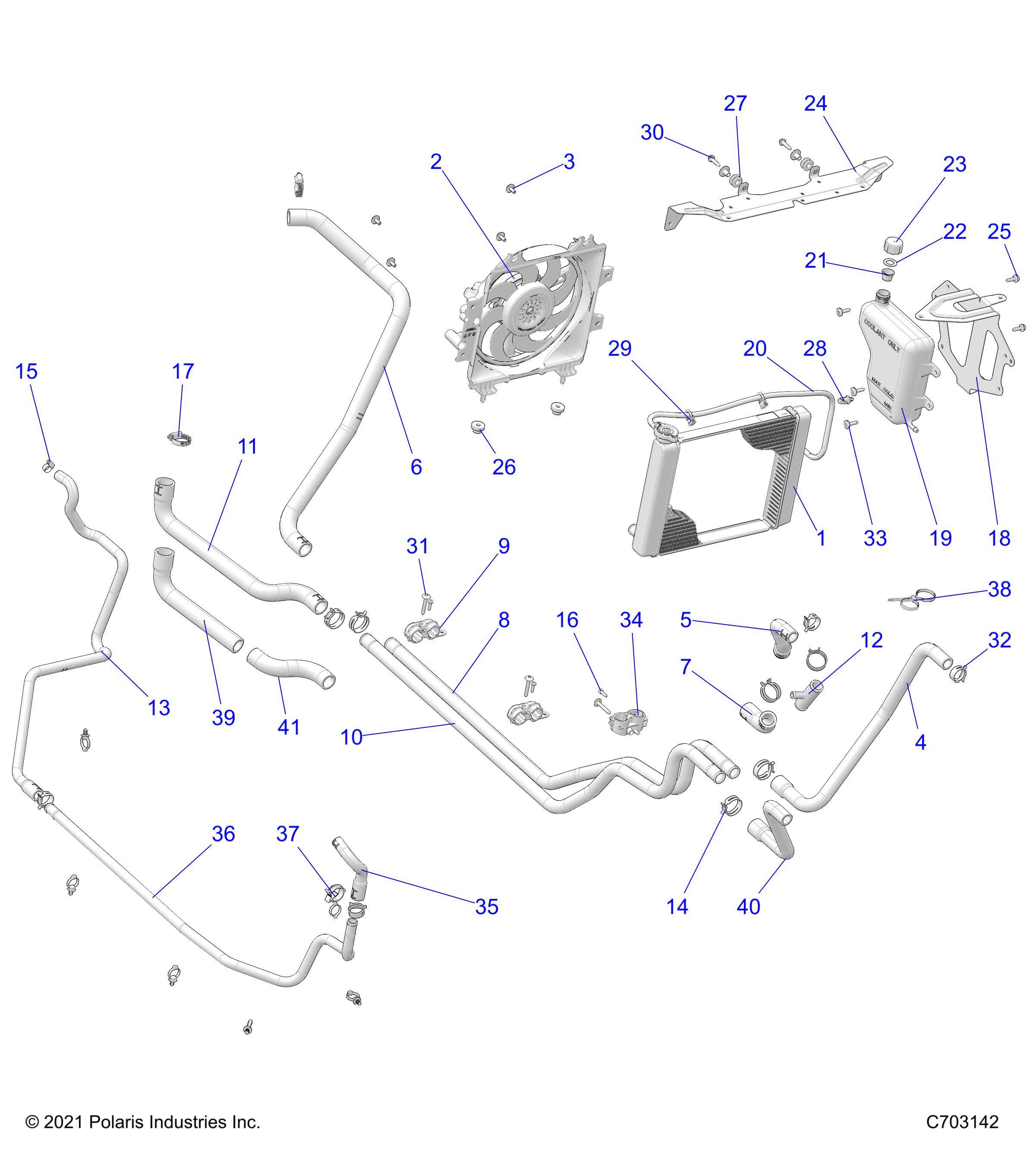 ENGINE, COOLING SYSTEM - D25M2A57B4/G57B4/U57B4/W57B4 (C703142)