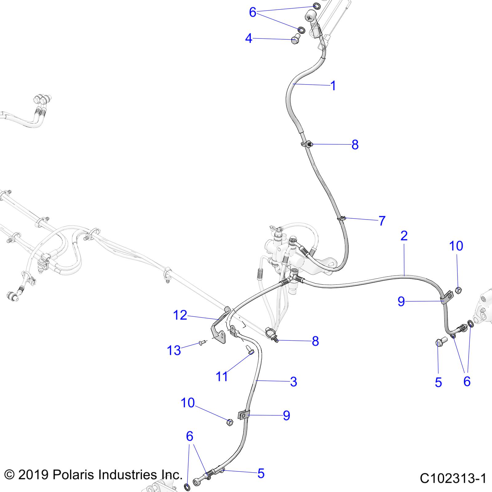 BRAKES, BRAKE LINES, FRONT - A21SEE57K2 (C102213-1)