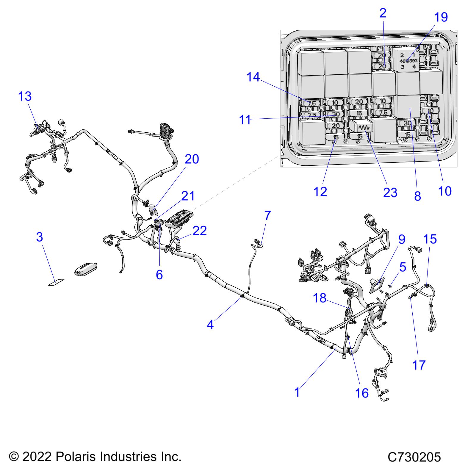 ELECTRICAL, WIRE HARNESS - R22RSY99A9/AC/AM/AS/B9/BC/BM/BS/1A9/AC/AM/AS/B9/BC/BM/BS (C730205)