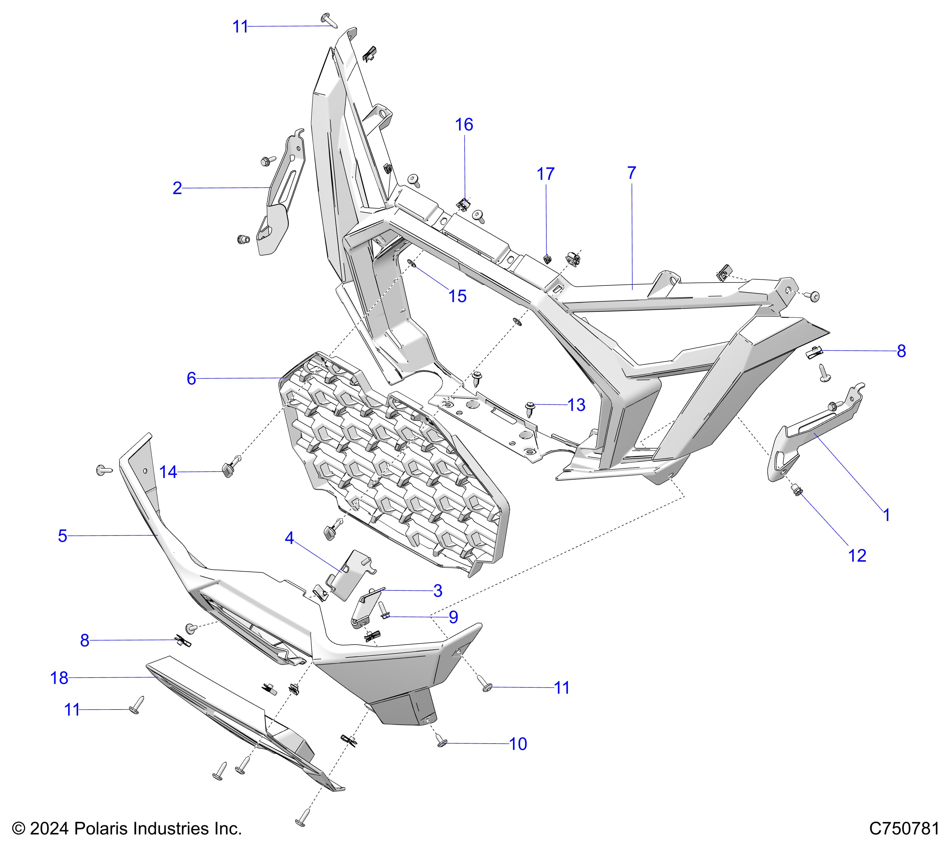 BODY, FRONT BUMPER - Z25X4D92A/92B (C750781)