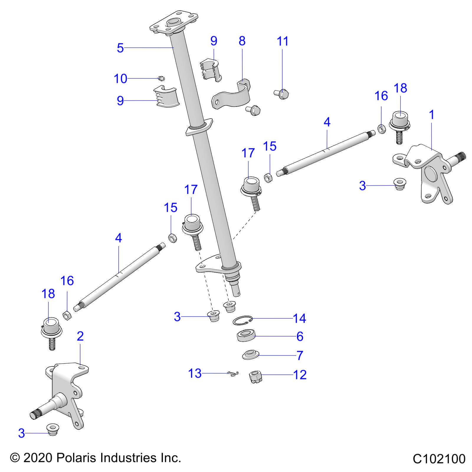 STEERING, STEERING POST AND TIE ROD ASM - A25HBA07B5/B7 (C102100)