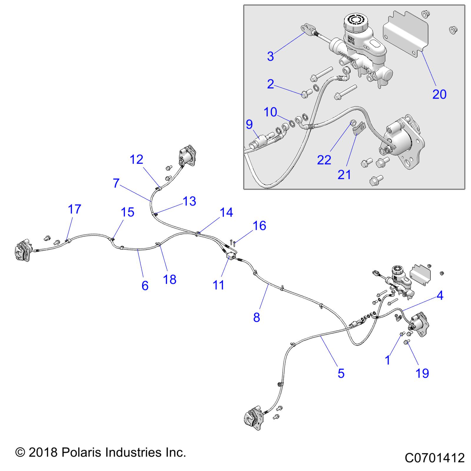 BRAKES, BRAKE LINES and MASTER CYLINDER - R20MAA57K1 (49RGRBRAKELINESC0701412)