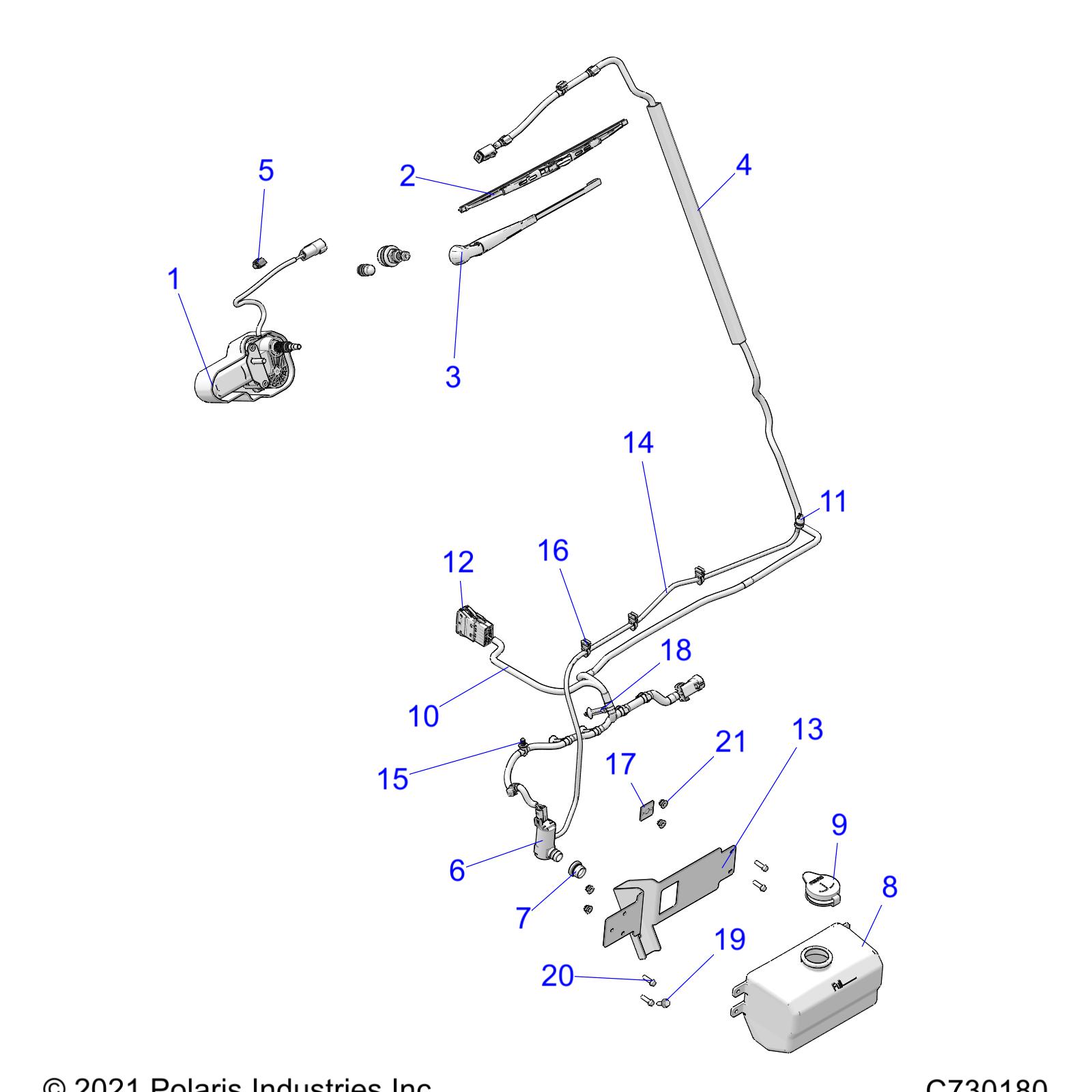 BODY, WINDSHIELD WIPER AND WASHER BOTTLE ASM. - R24MAU57B4/Z4/B9/Z9 (C730180)