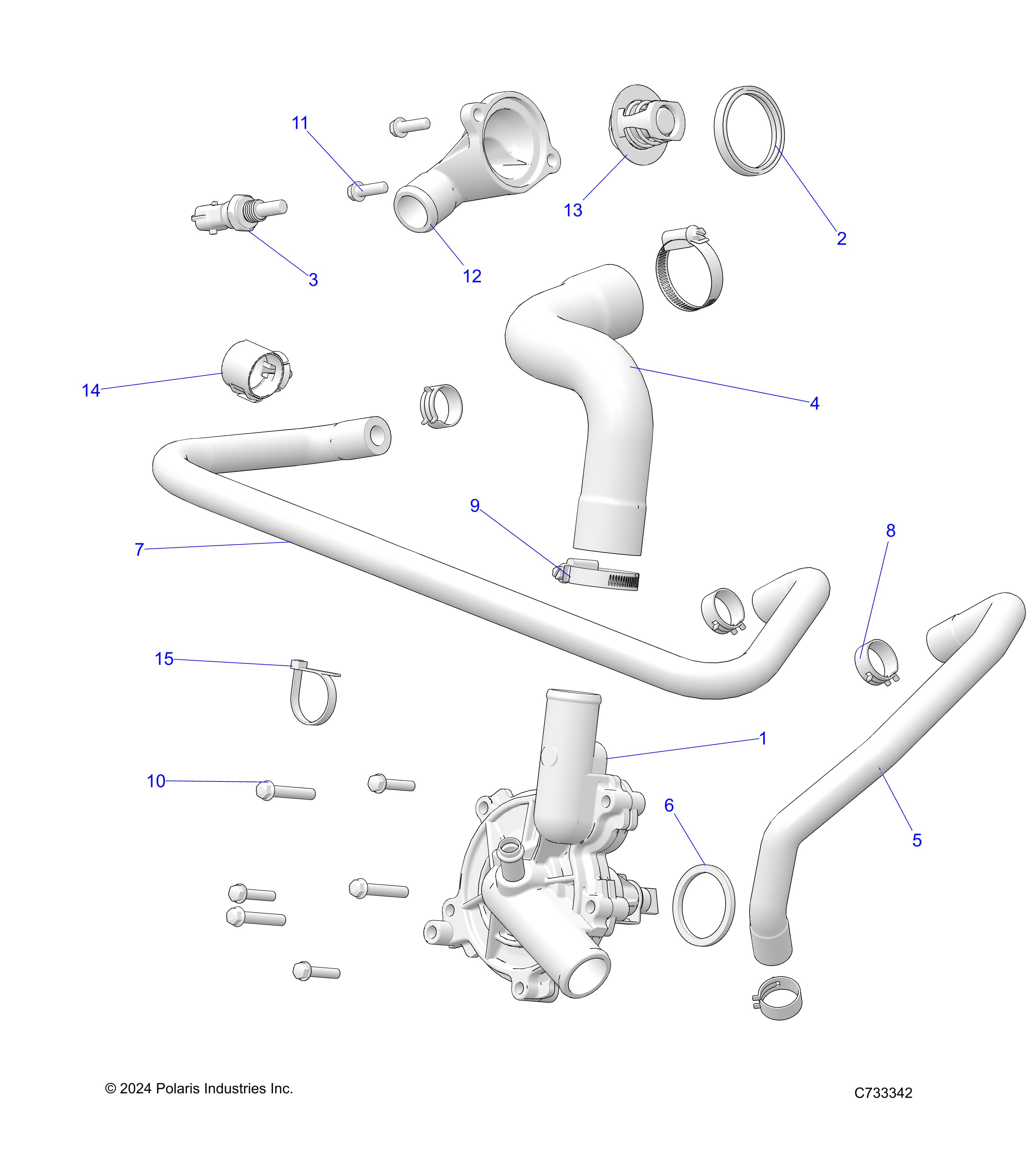 ENGINE, WATERPUMP AND BYPASS - R25RRS99CK (C733342)