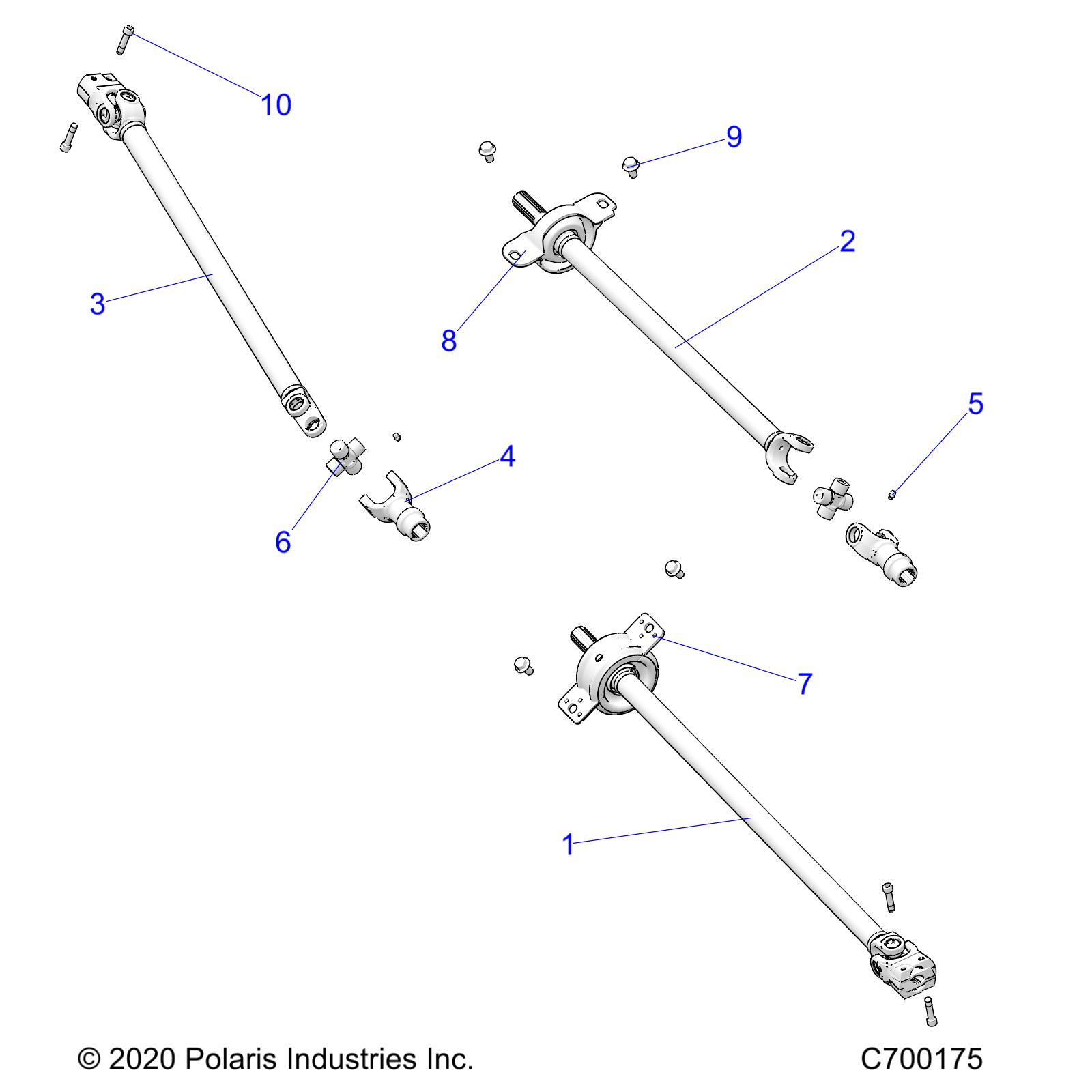 DRIVE TRAIN, FRONT, MID, REAR PROP SHAFT - R22RSH99AG/BG (C700175)