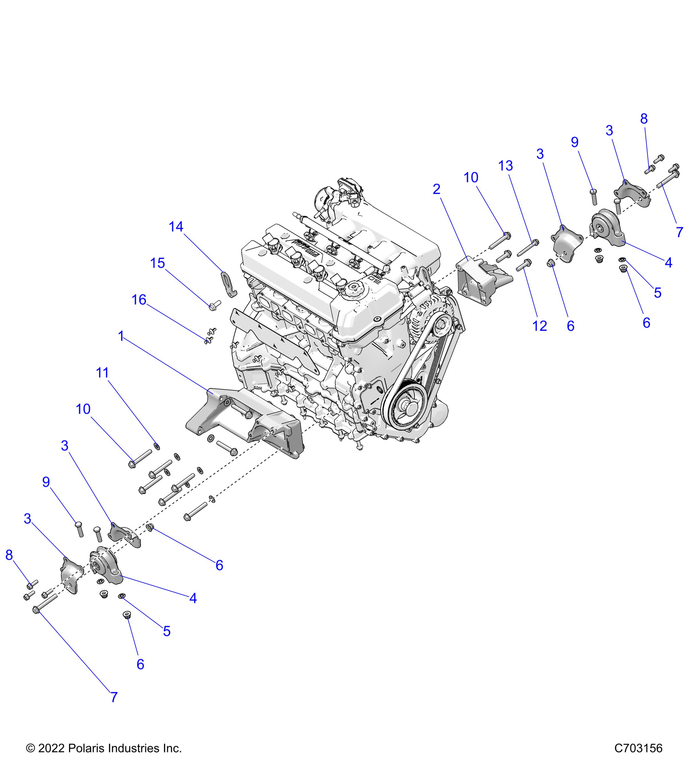 ENGINE, MOUNTING & LONG BLOCK - Z23RGU2KAN/BN (C703156)