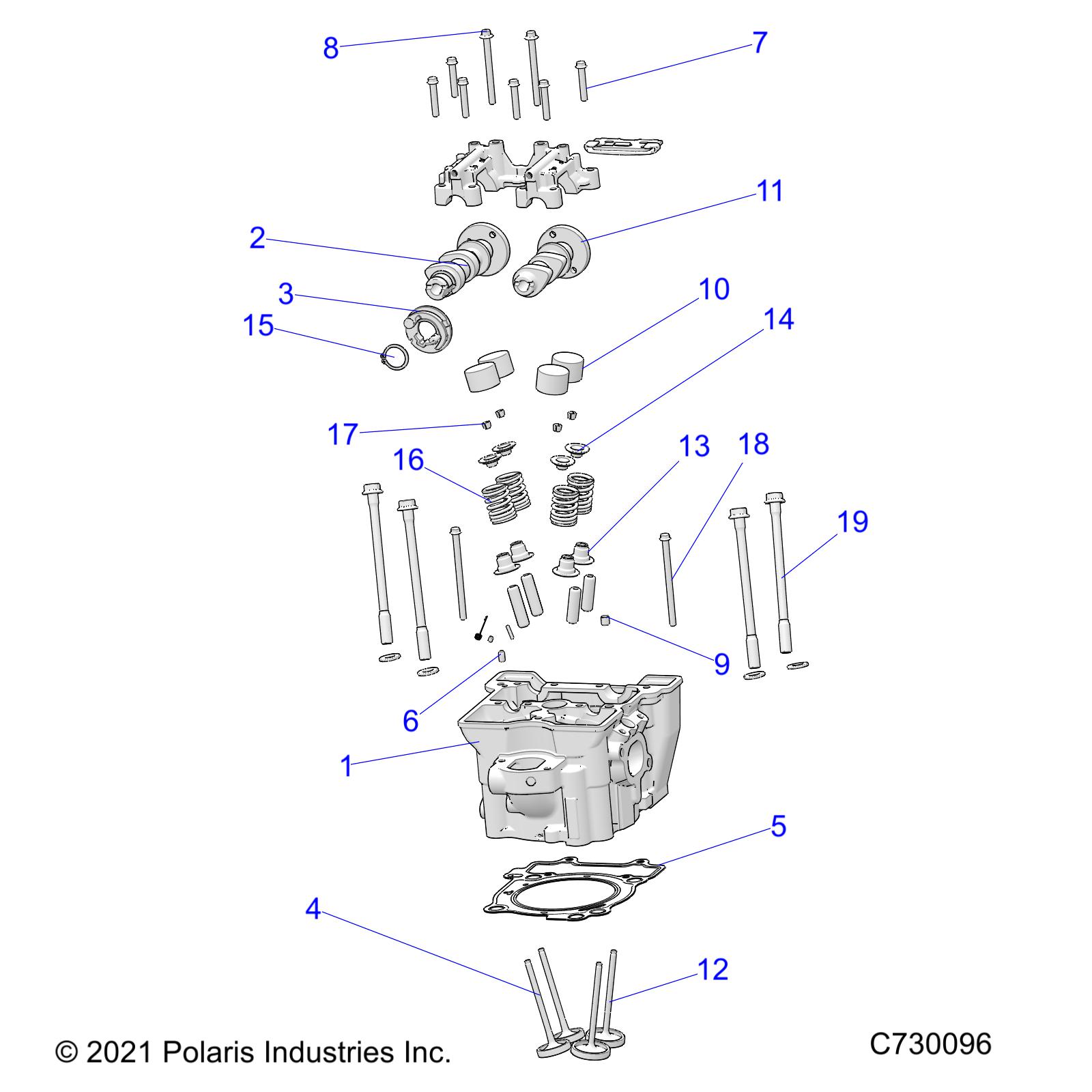 ENGINE, CYLINDER HEAD, CAMS and VALVES - D24M2A57B4/G57B4/U57B4/W57B4 (C730096)