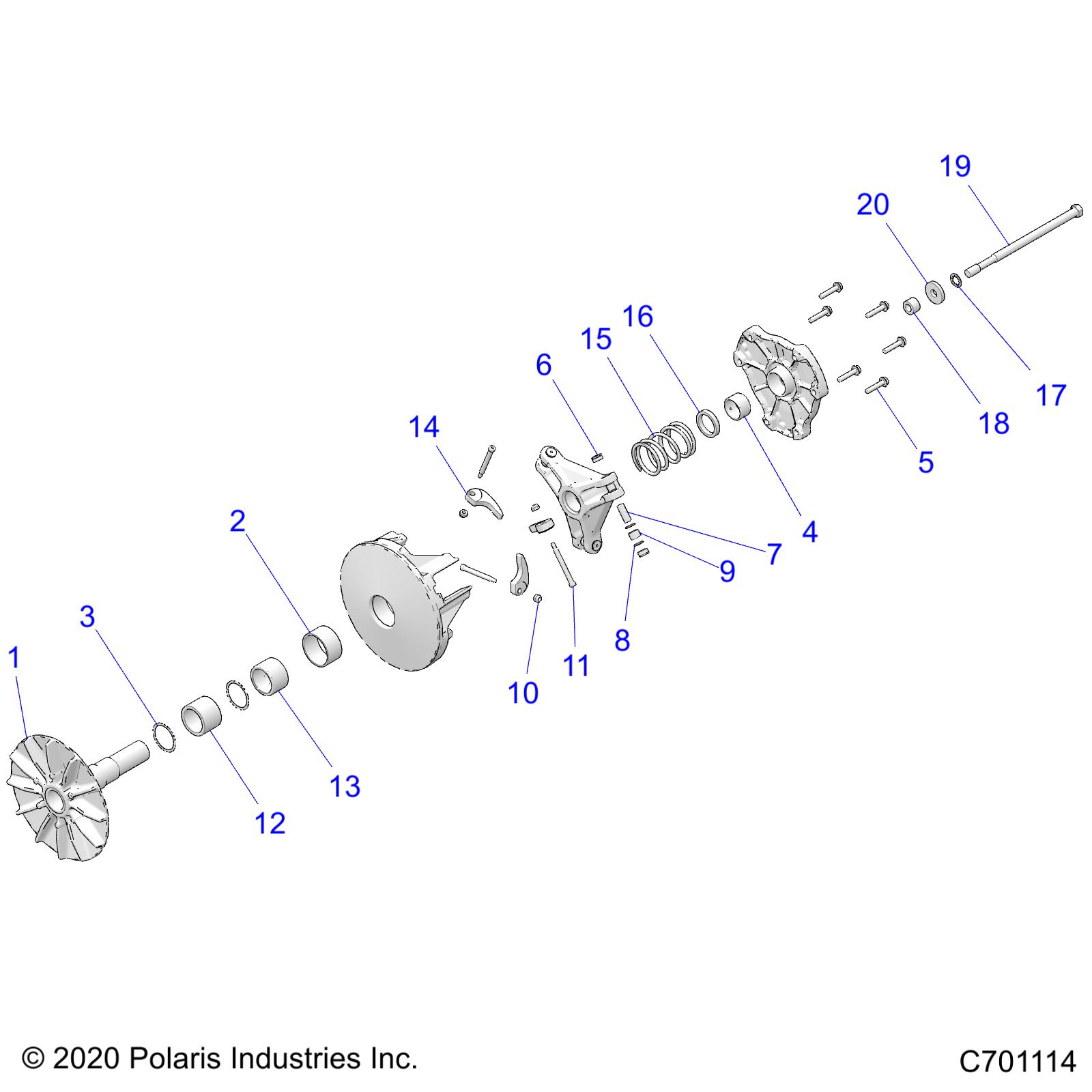 DRIVE TRAIN, PRIMARY CLUTCH - Z20CHA57K2 (C701114)