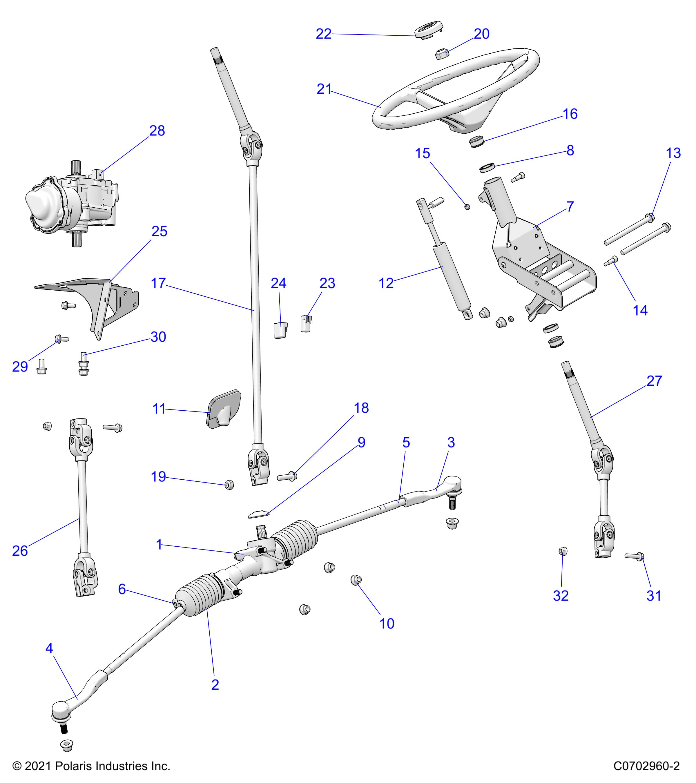 STEERING, STEERING ASM. - D24P2AD4B4/ED4B4/FD4B4/GD4B4/UD4B4/VD4B4/WD4B4/YD4B4 (C0702960-2)