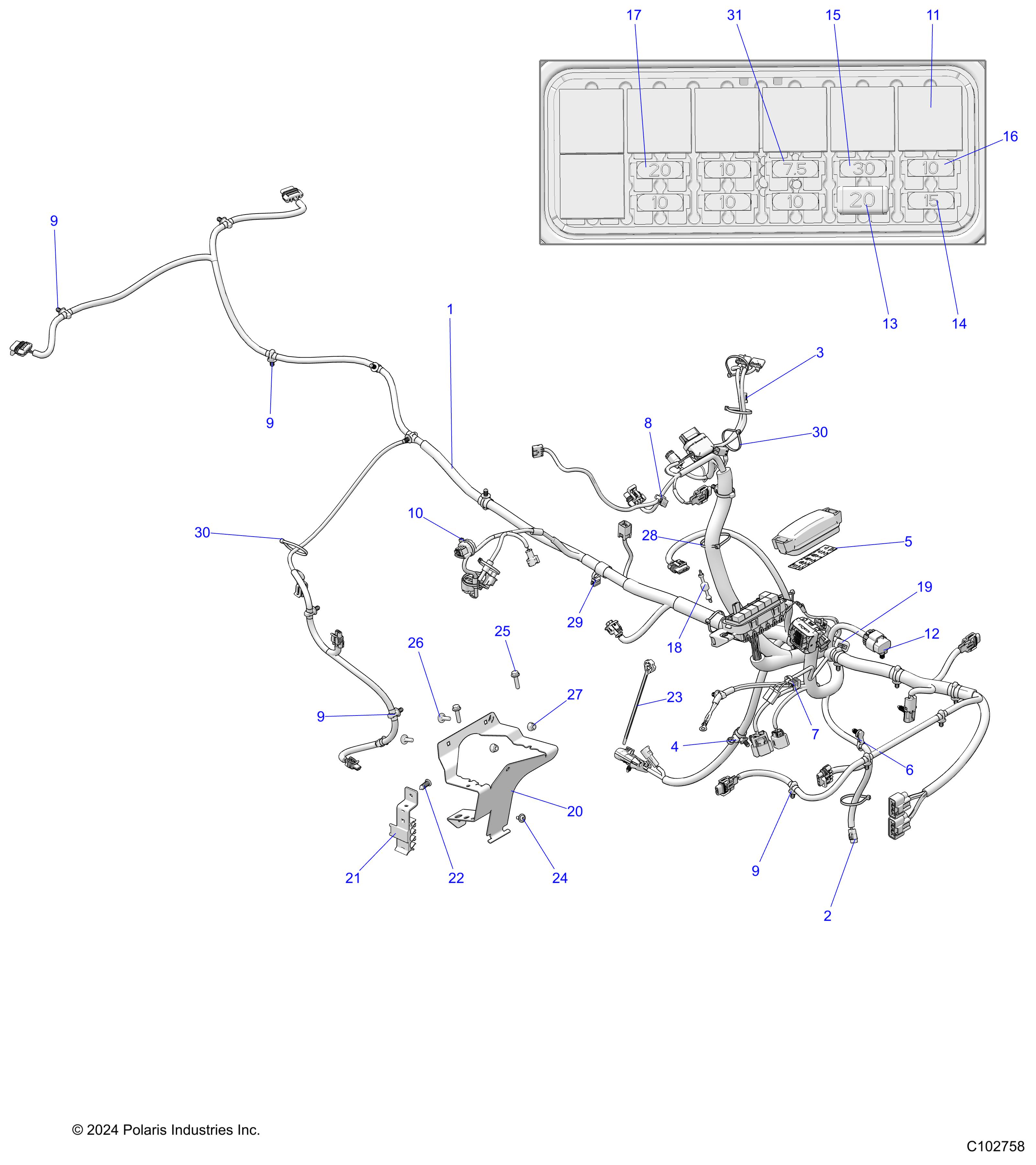 ELECTRICAL, MAIN WIRE HARNESS - A25SEE50B1/B3 (C102758)