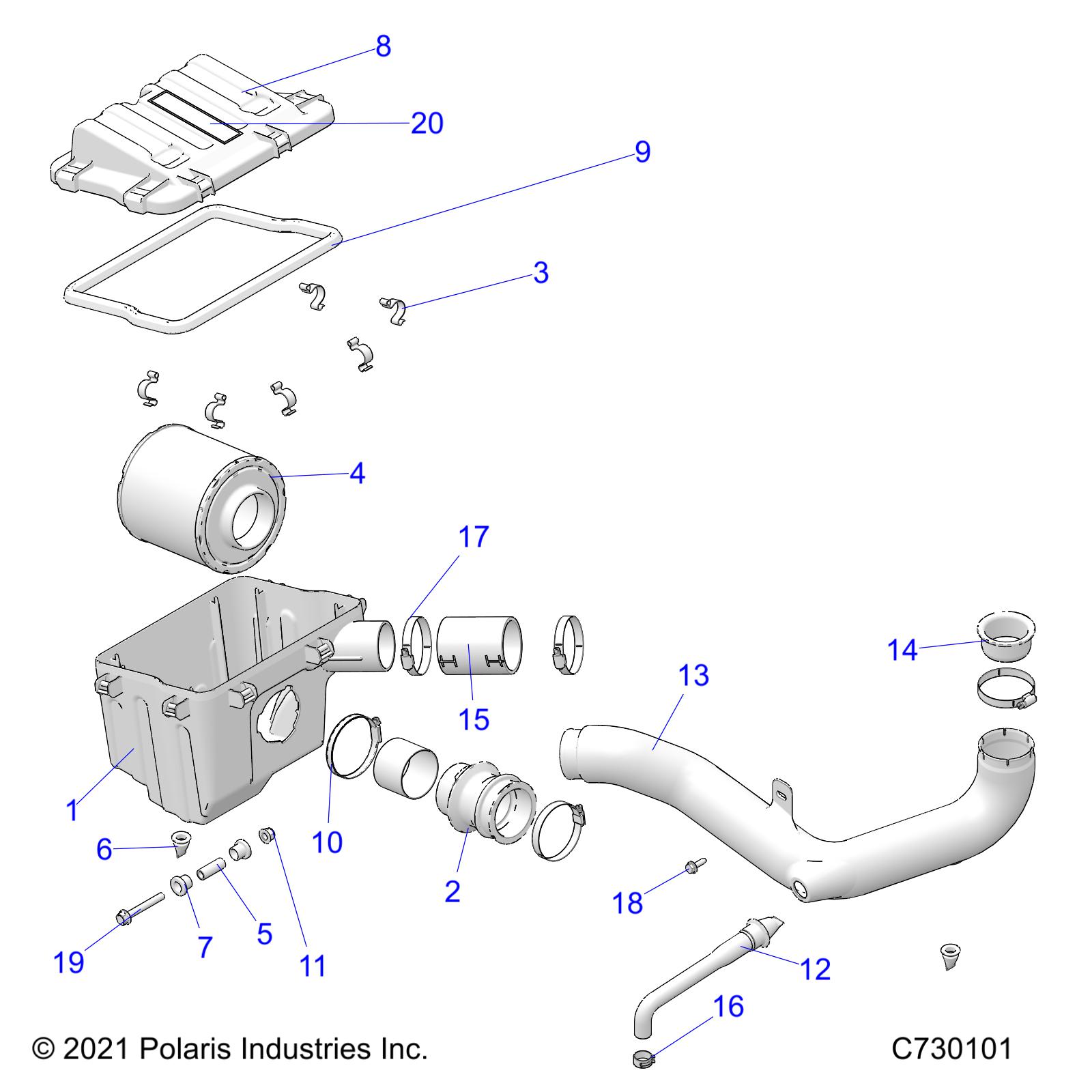 ENGINE, AIR INTAKE SYSTEM - R22MAU57B5 (C730101)