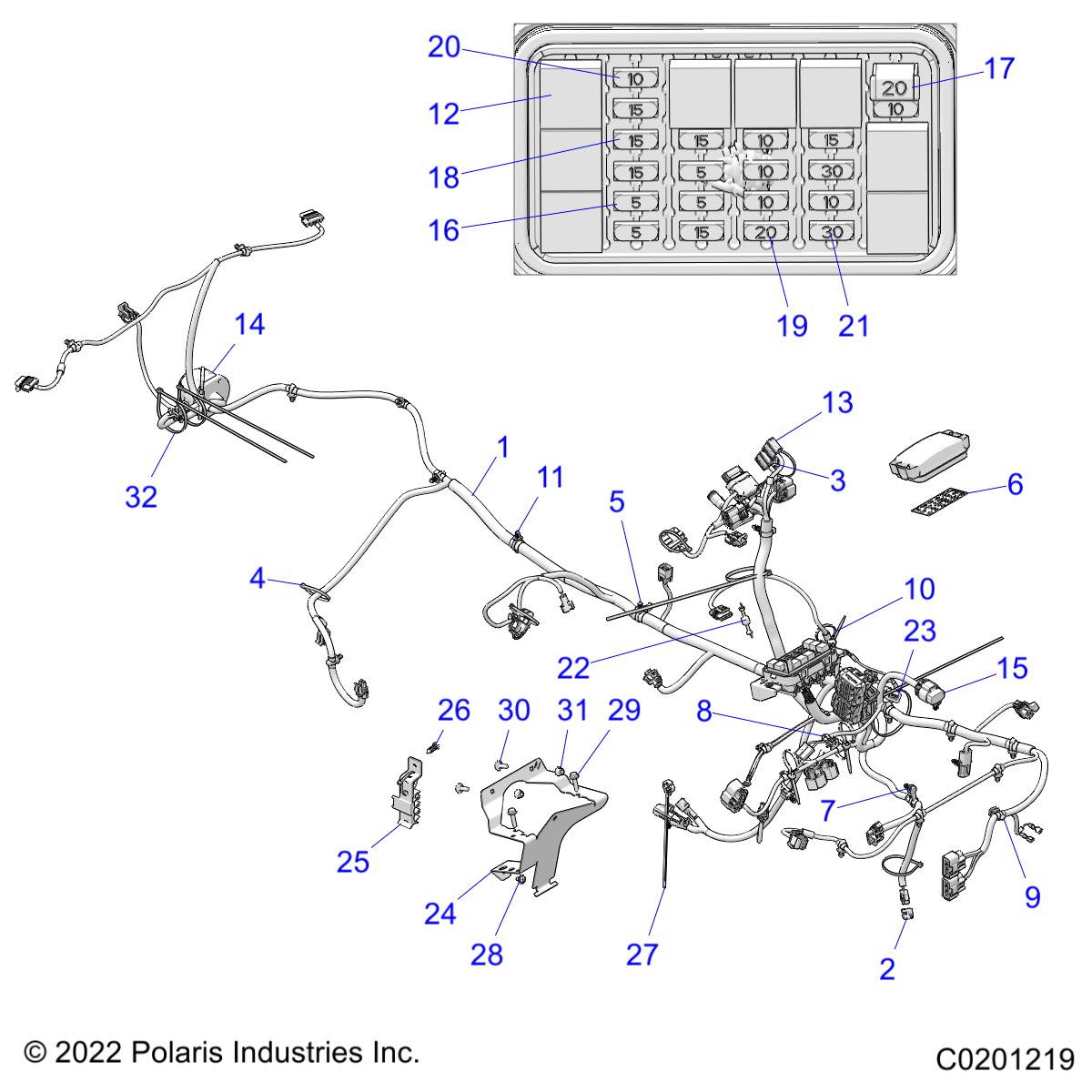 ELECTRICAL, MAIN WIRE HARNESS - A23SES57C9/F9 (C0201219)