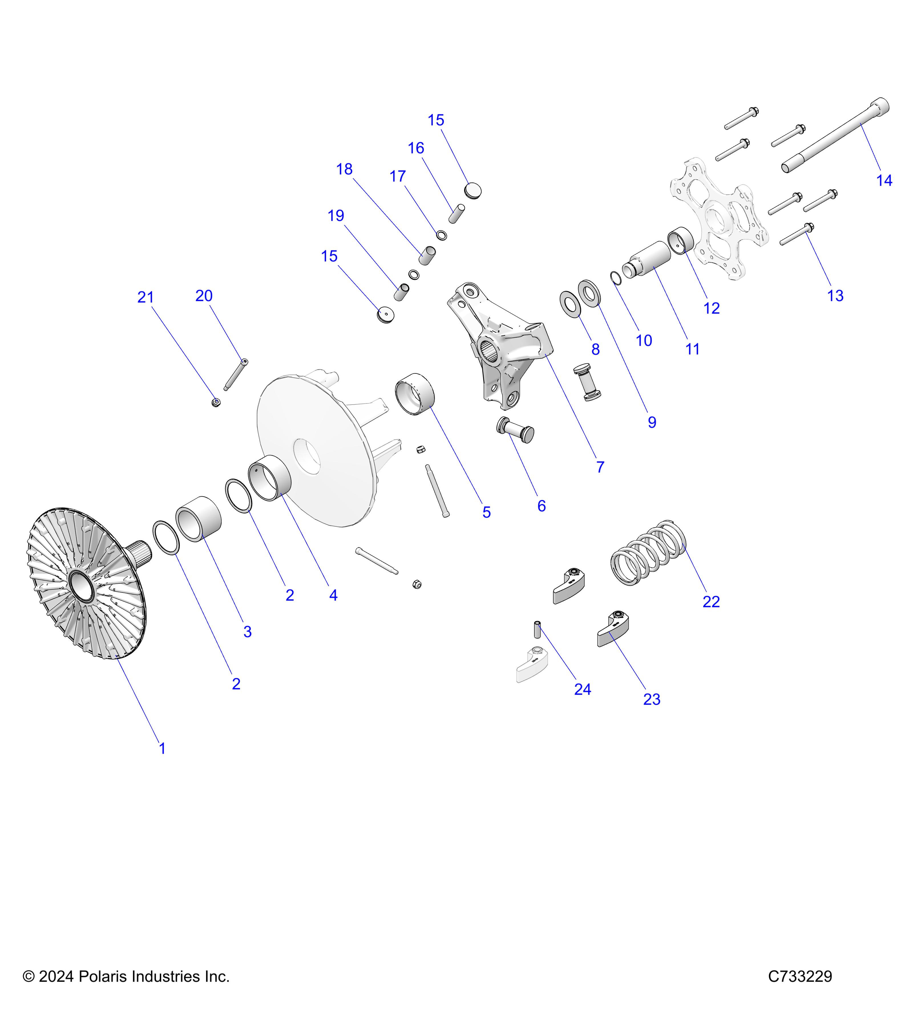 DRIVE TRAIN, PRIMARY CLUTCH - R25RSF99AY/AL (C700371-1)