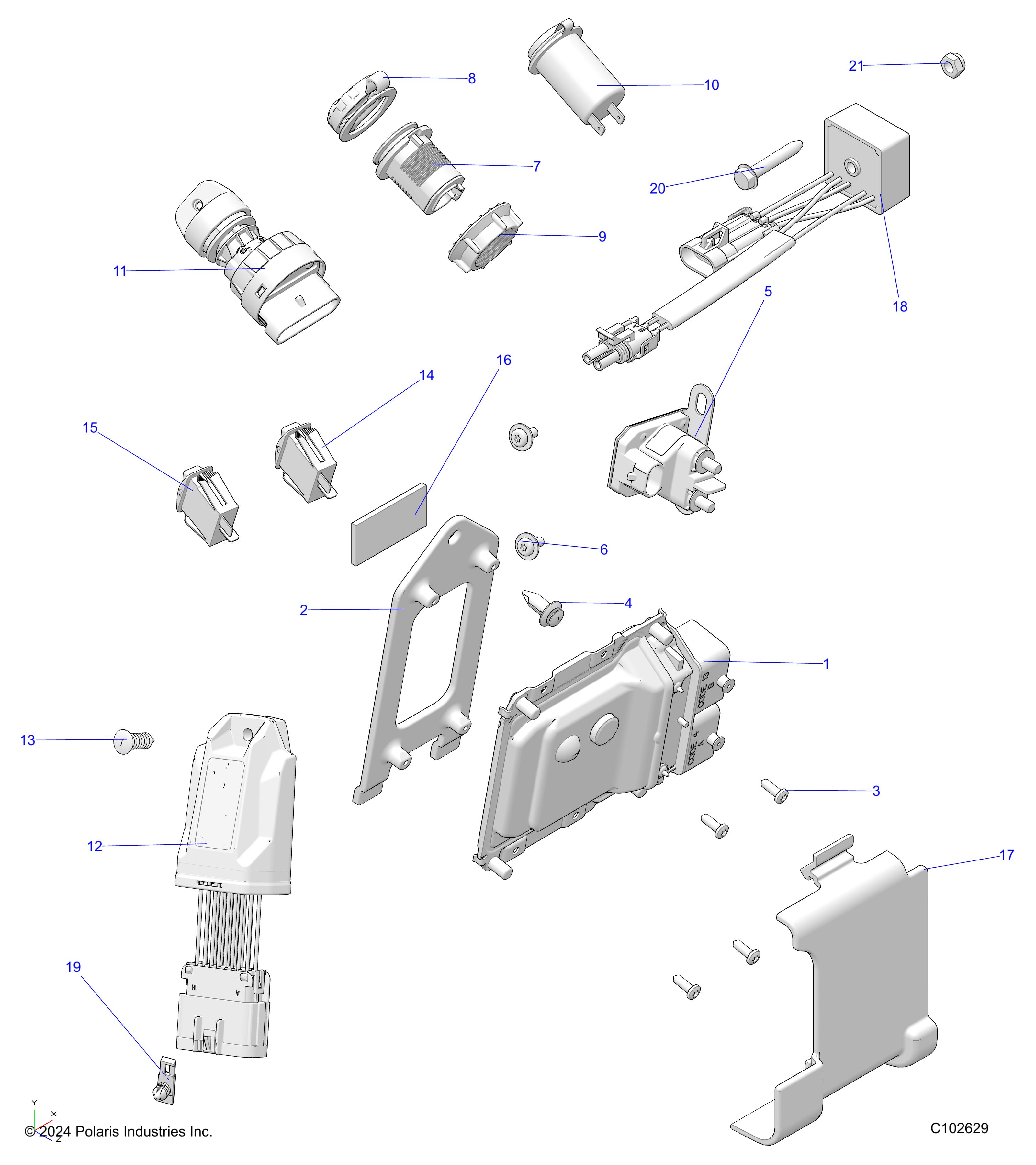 ELECTRICAL, SWITCHES, SENSORS and ECM - A25SZE57CL (C102629)