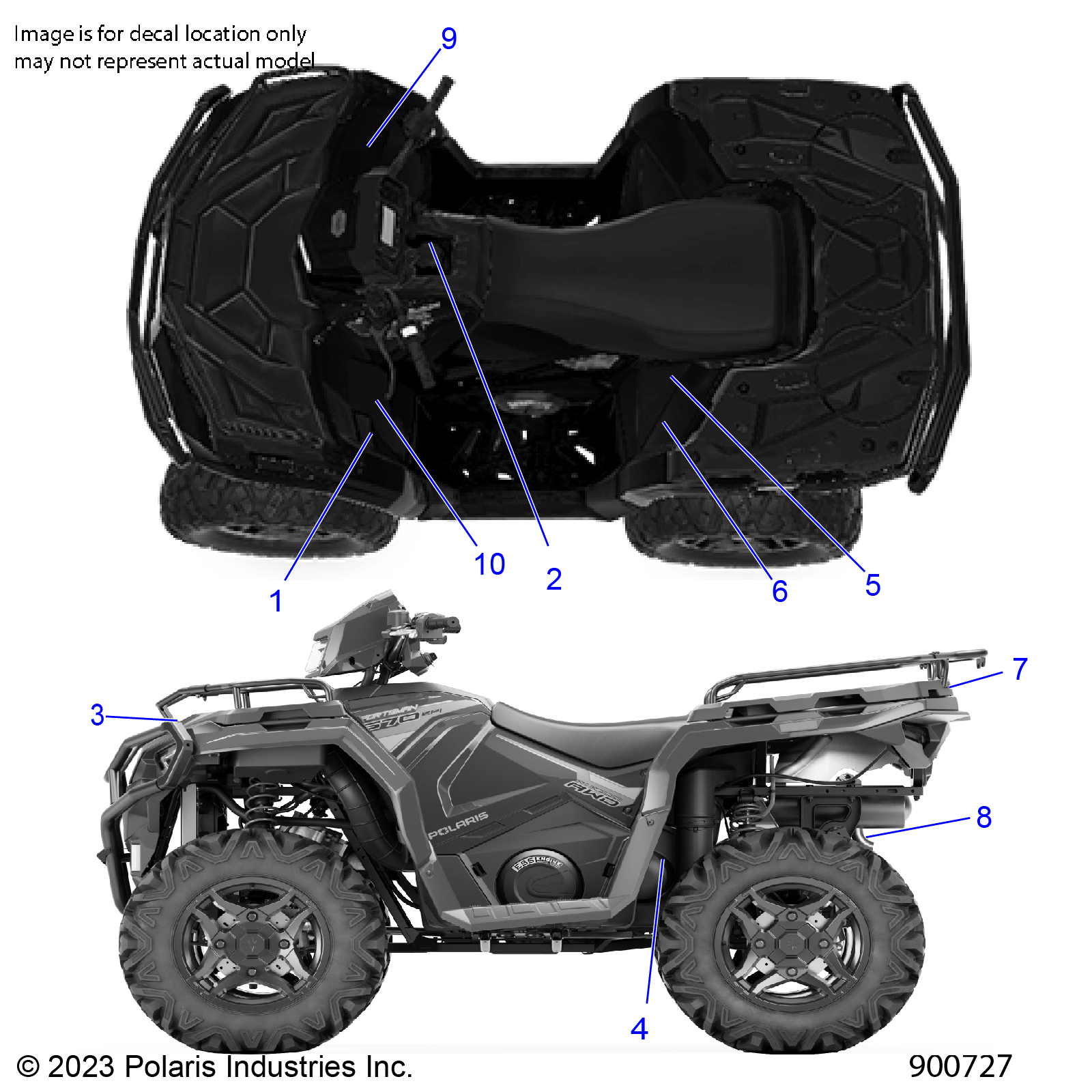 BODY, DECALS STANDARD - A24SHR57AM (900727)