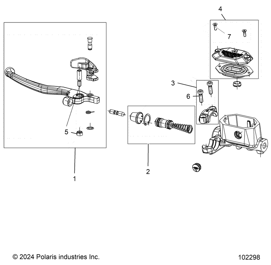 BRAKES, FRONT BRAKE LEVER and MASTER CYLINDER - A25SGE95CT (102298)