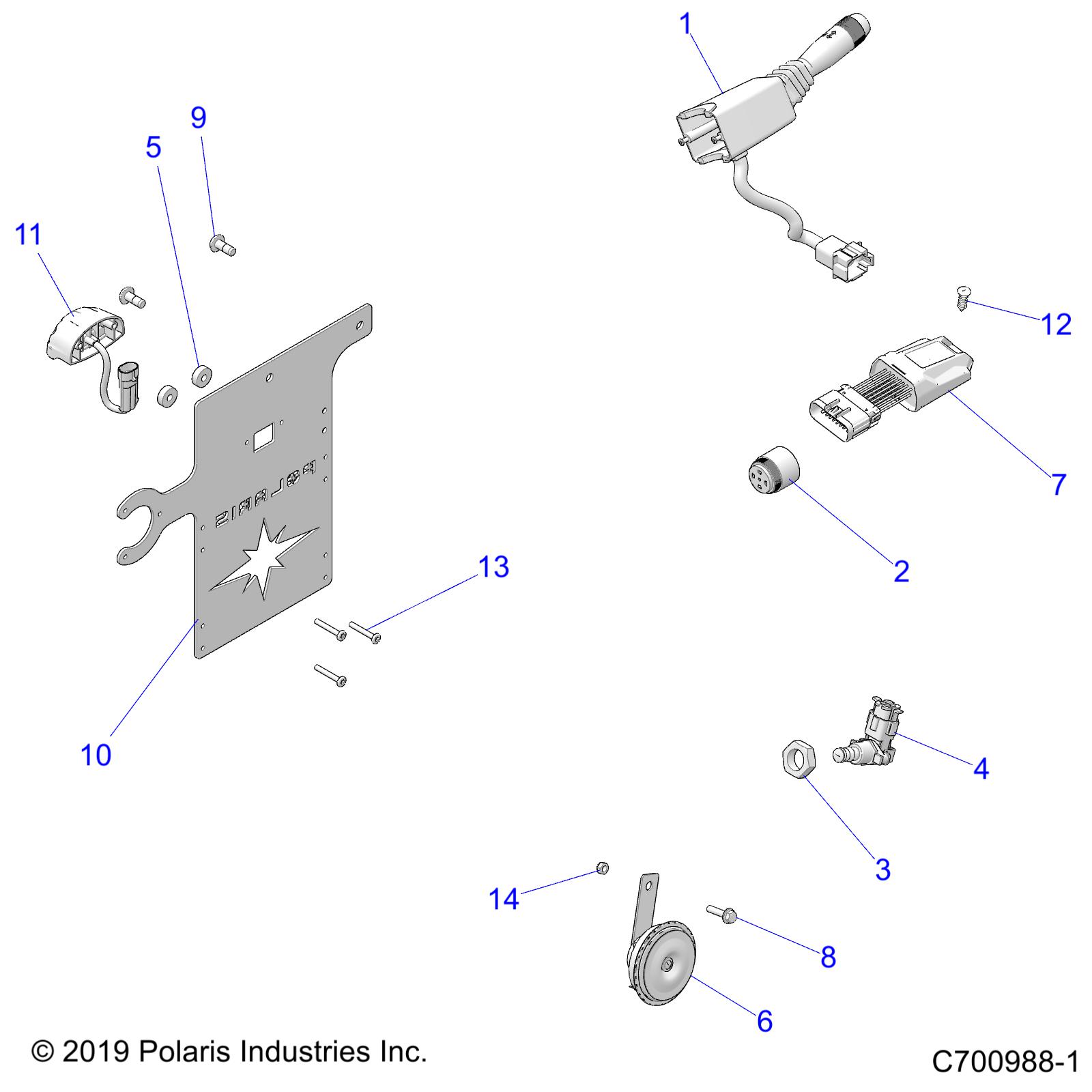 ELECTRICAL COMPONENTS, AND LICENSE PLATE - R20RRE99J1 (C700988-1)