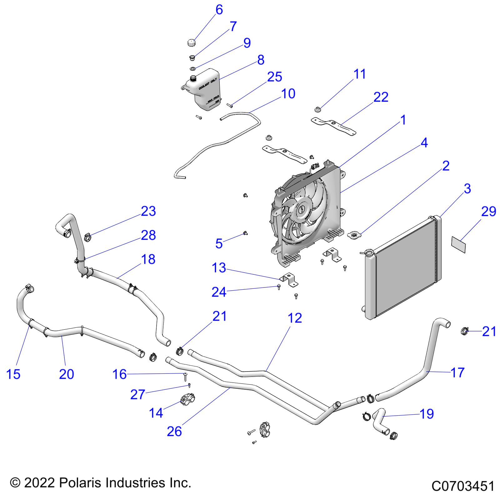 ENGINE, COOLING SYSTEM - R22RRED4FA/NA/SCA (C0703451)