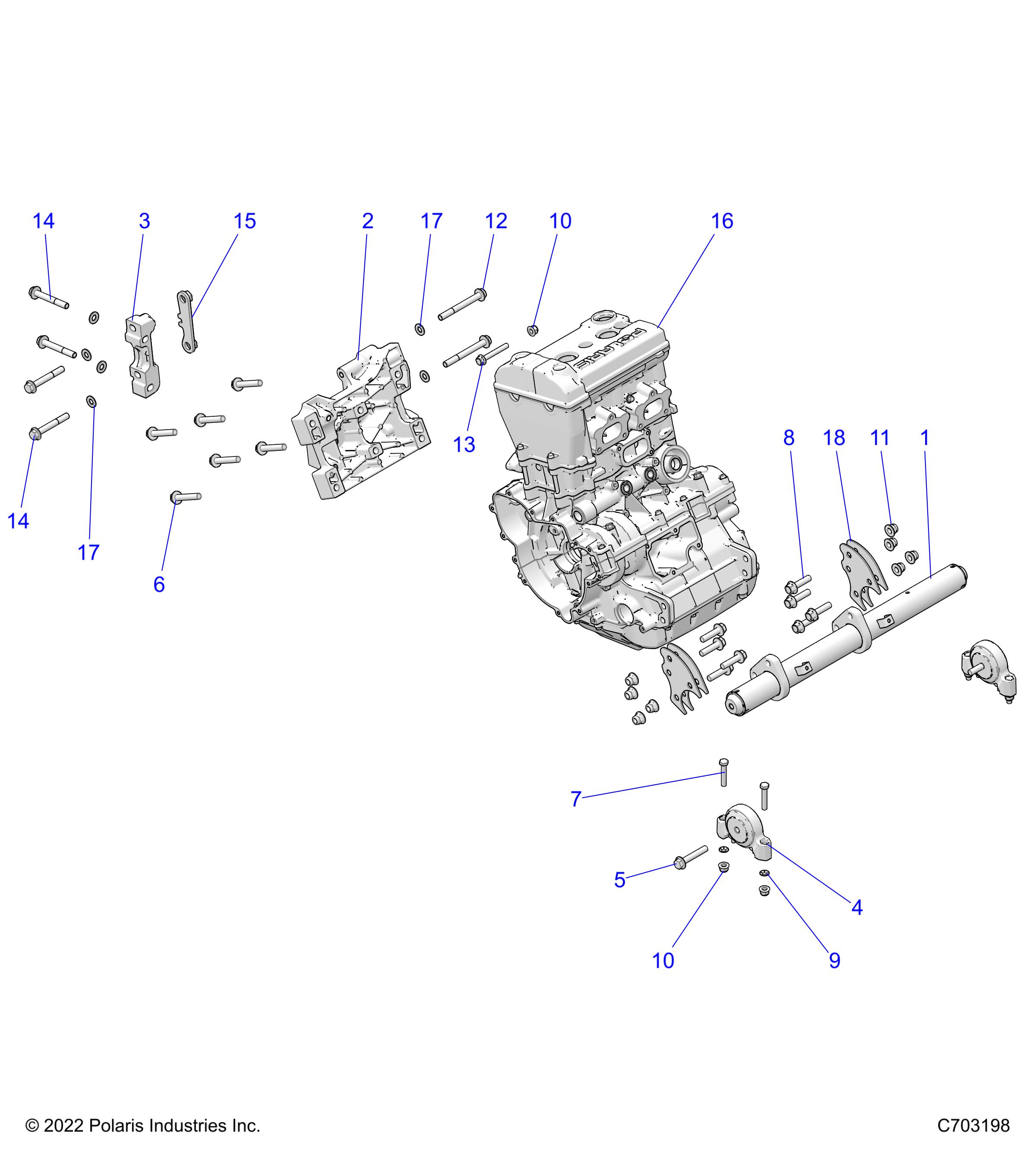 ENGINE, MOUNTING & LONG BLOCK - Z23NAE99A/99B (C703198)