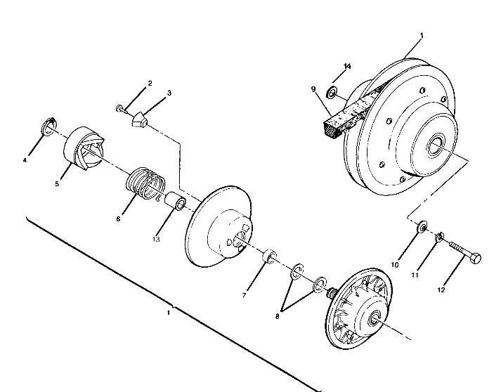 DRIVEN CLUTCH ASSEMBLY 350 4X4 / W928139 (4922832283026A)