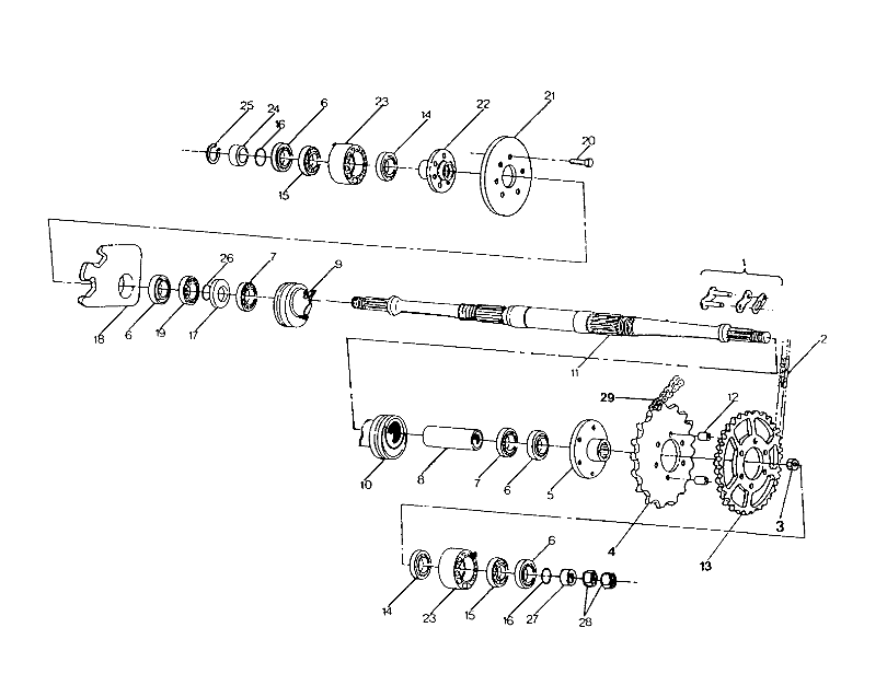 MIDDLE DRIVE ASSEMBLY 250 6x6 / W928727 (4922842284027A)